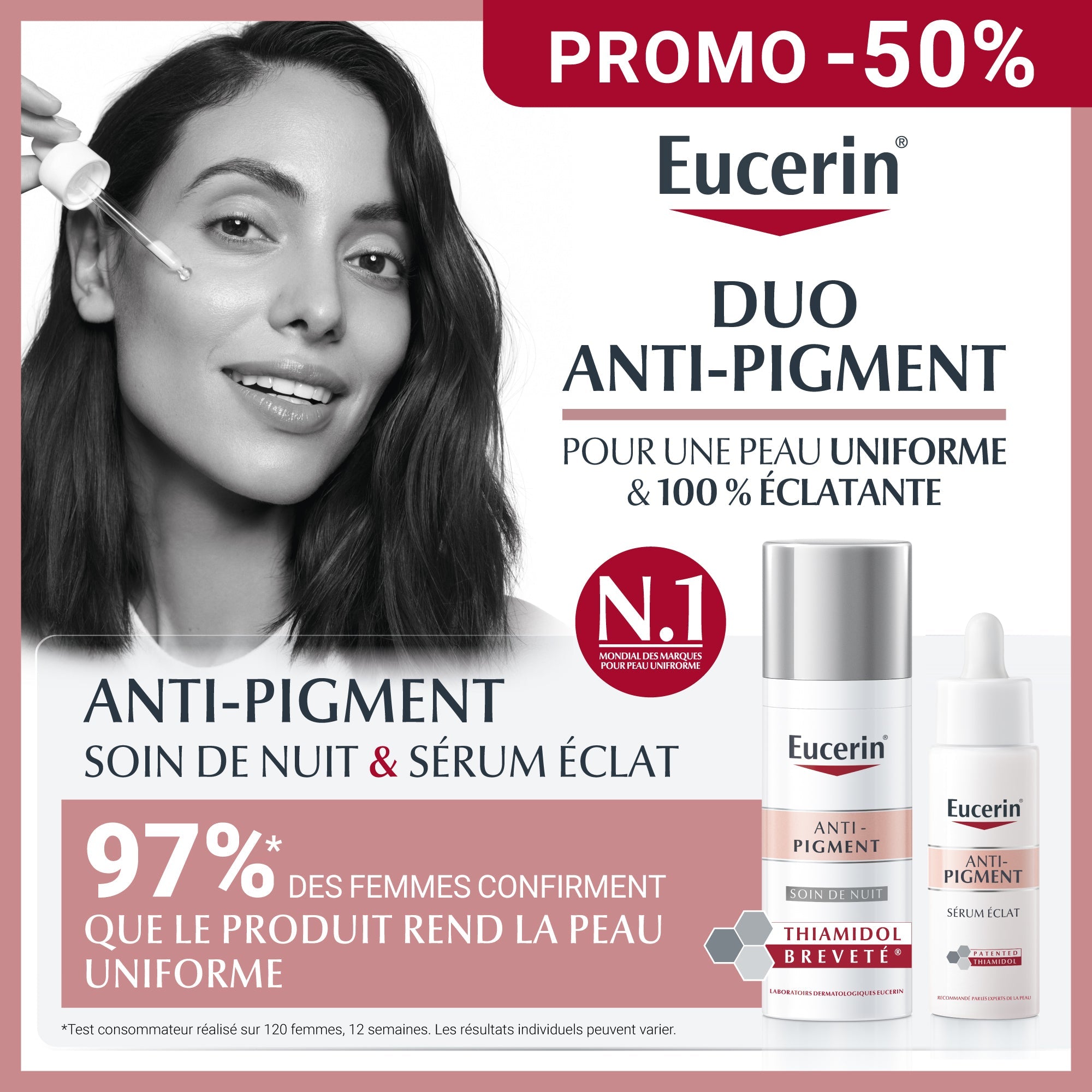 EUCERIN ANTI PIGMENT SOIN DE NUIT 50ML ACHETE + ANTI-PIGMENT SERUM ECLAT-30ML OFFERT