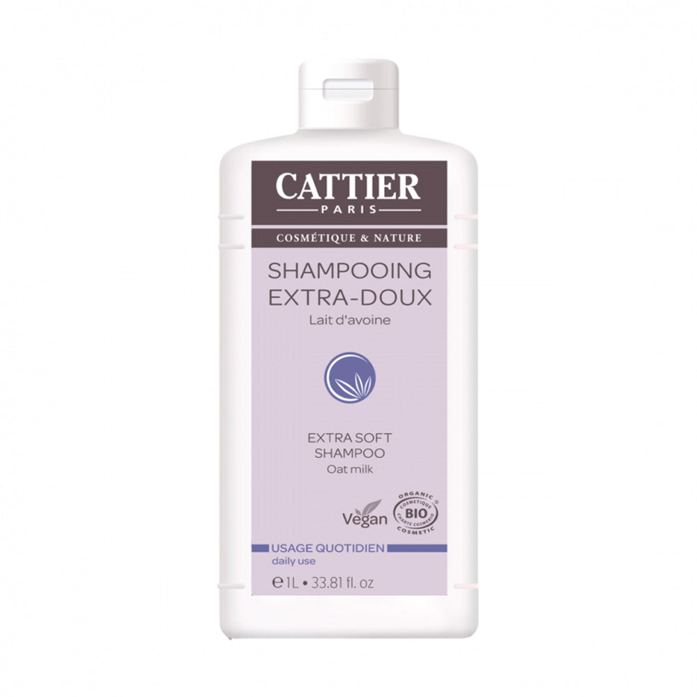 Cattier Shampooing Extra Doux Usage Quotidien Fréquent 1l
