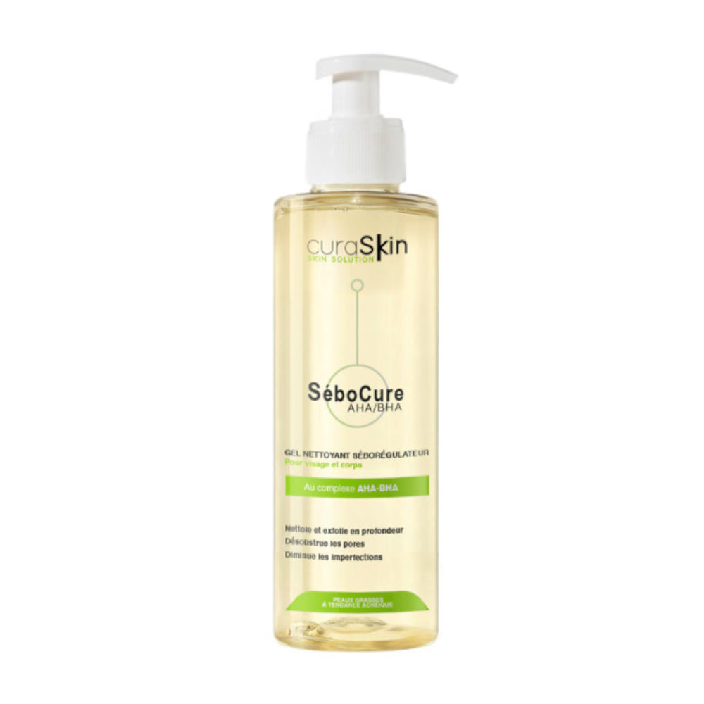 Curaskin Sebocure Gel Nettoyant Seboregulateur Peau Grasse  200ml