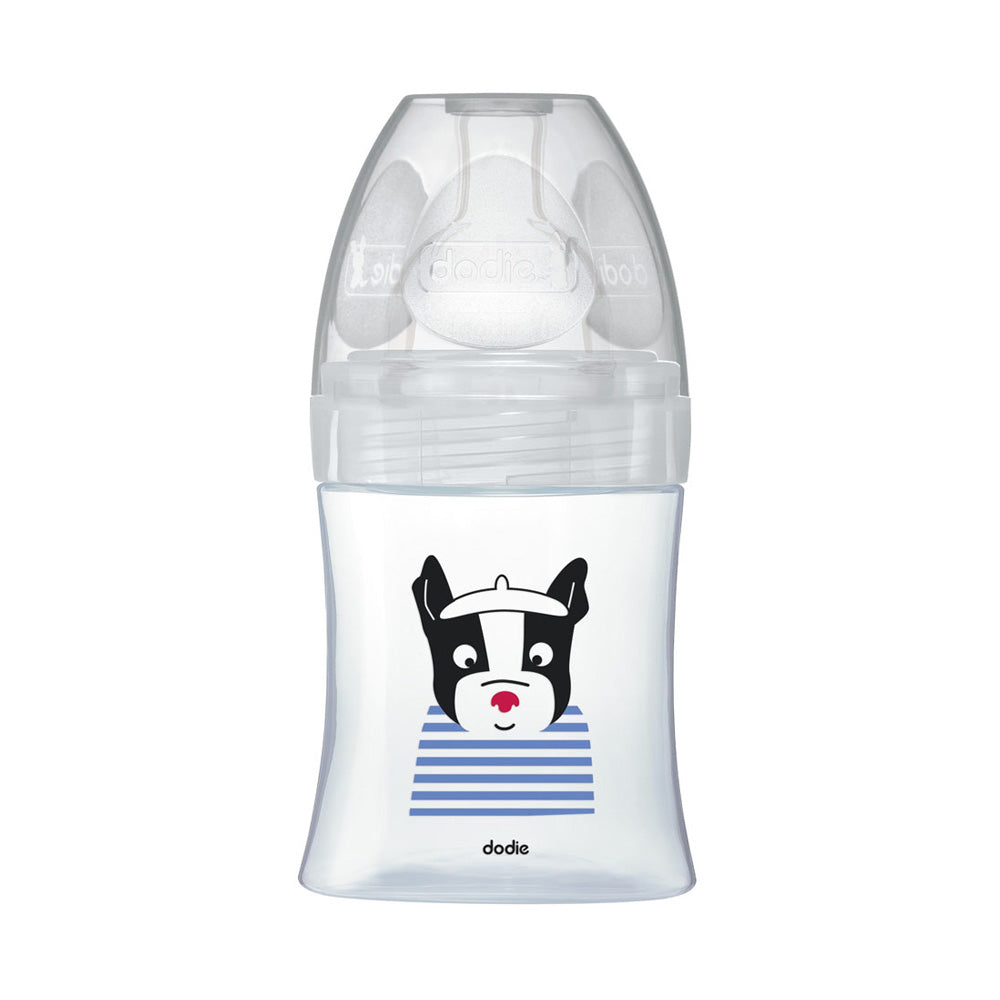 Dodie Biberons Verre Sensation+ Anti-Coliques Tétine Plate Débit Lent Paris +0m 150ml