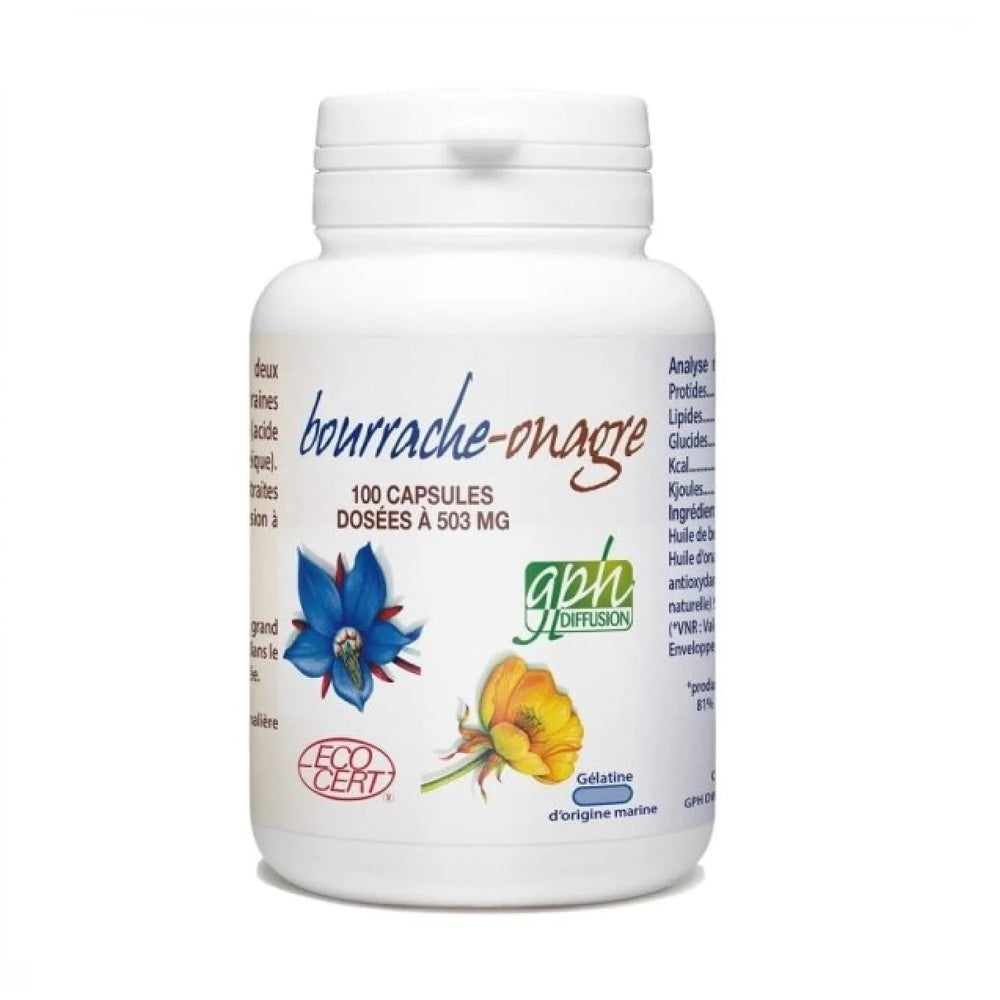 GPH Diffusion Bourrache 503 mg 100 Capsules GPH Diffusion Bourrache 503 mg 100 Capsules