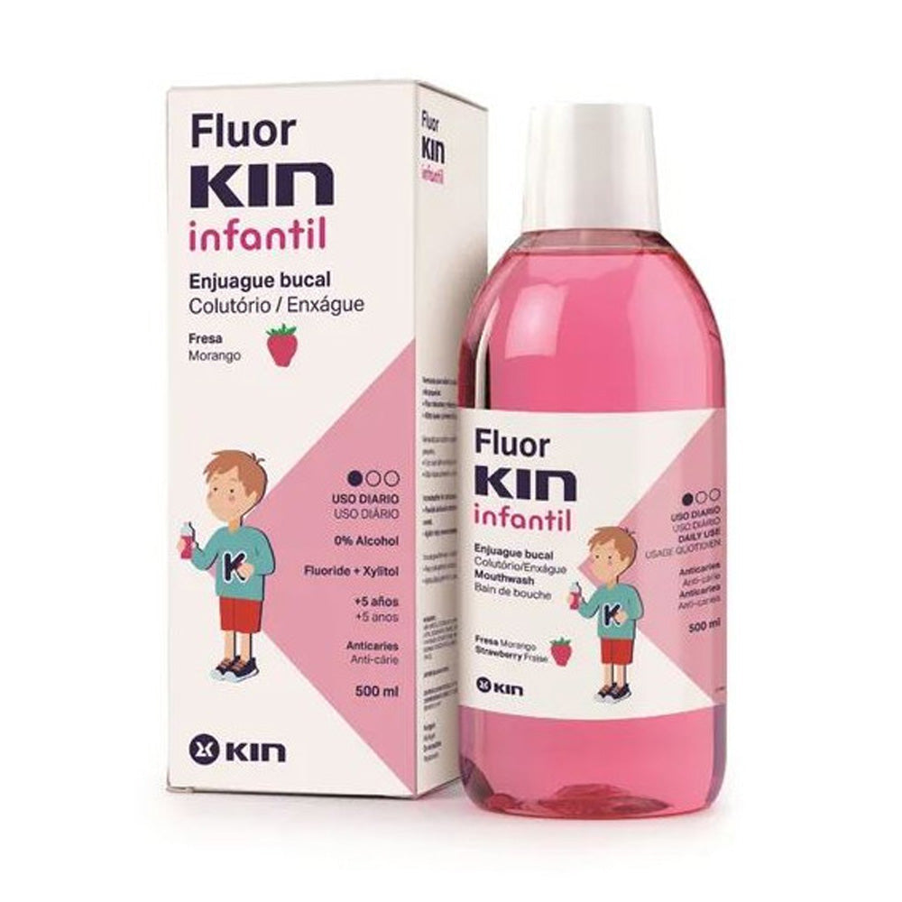 Kin Fluor Bain De Bouche Enfant Fraise 500ml Kin Fluor Bain De Bouche Enfant Fraise 500ml