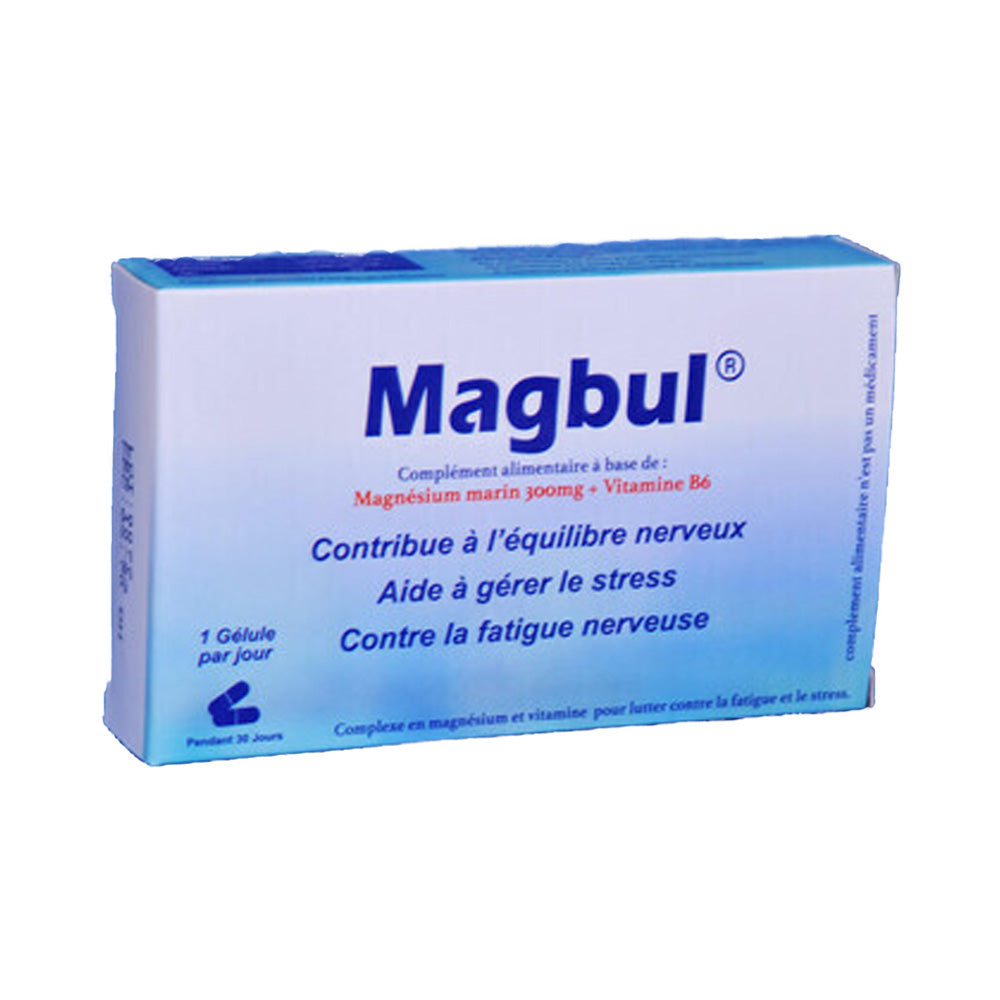 Magbul Magnésium Marin 300mg et De Vitamines B6 30 Gèlules