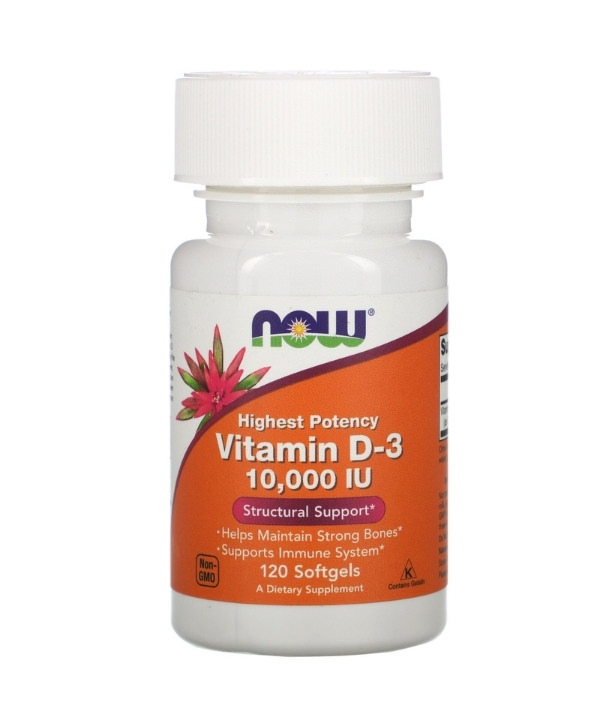 Now Foods Vitamine D 3 10000 IU 120 Gélules