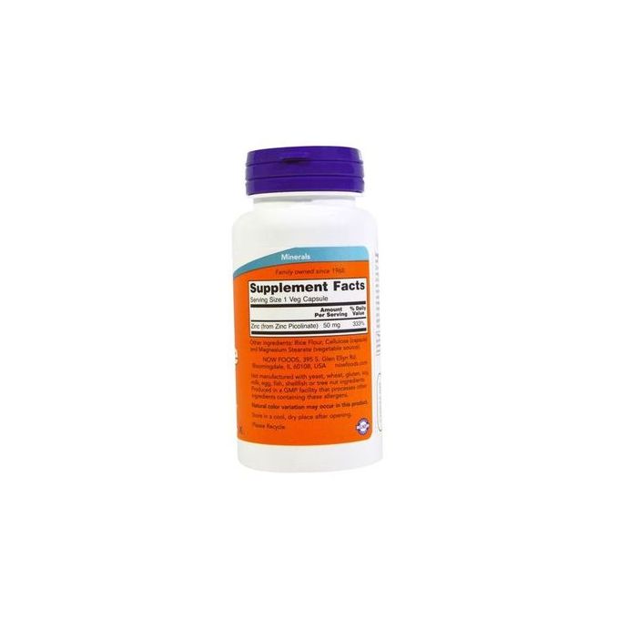 Now Foods Zinc Picolinate 50 mg 60 Veg Capsules