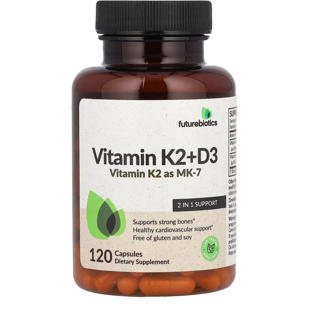 FutureBiotics Vitamines D3 K2 MK 7- 5000 iu -120 capsules