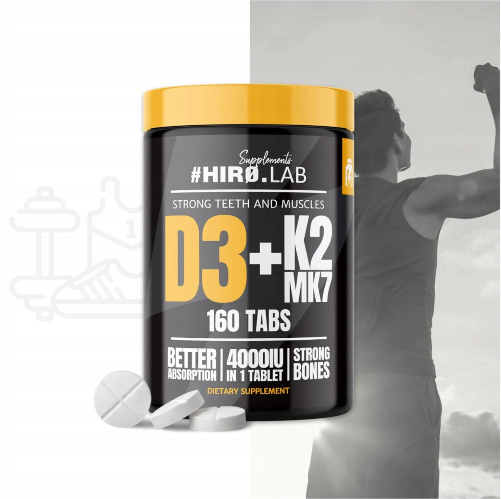 Hiro.lab Vitamine D3 4000 UI + K2 MK7 – 160 comprimés. Hiro.lab Vitamine D3 4000 UI + K2 MK7 – 160 comprimés.