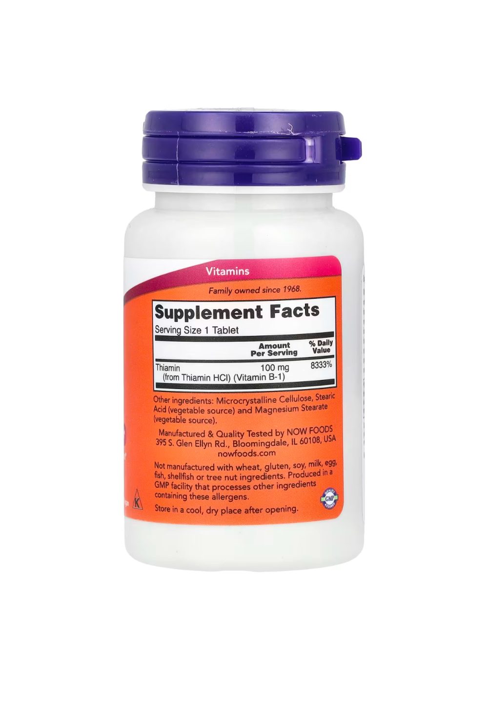 NOW FOODS Vitamine B1 -100 mg 100 tablets