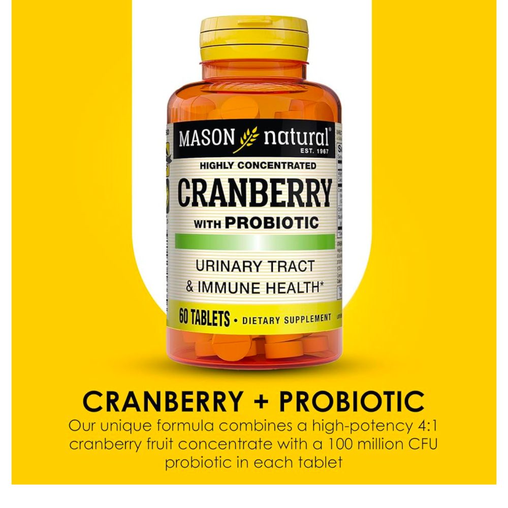MASON NATURAL CRANBERRY WITH PROBIOTIC 60 TABLETS
