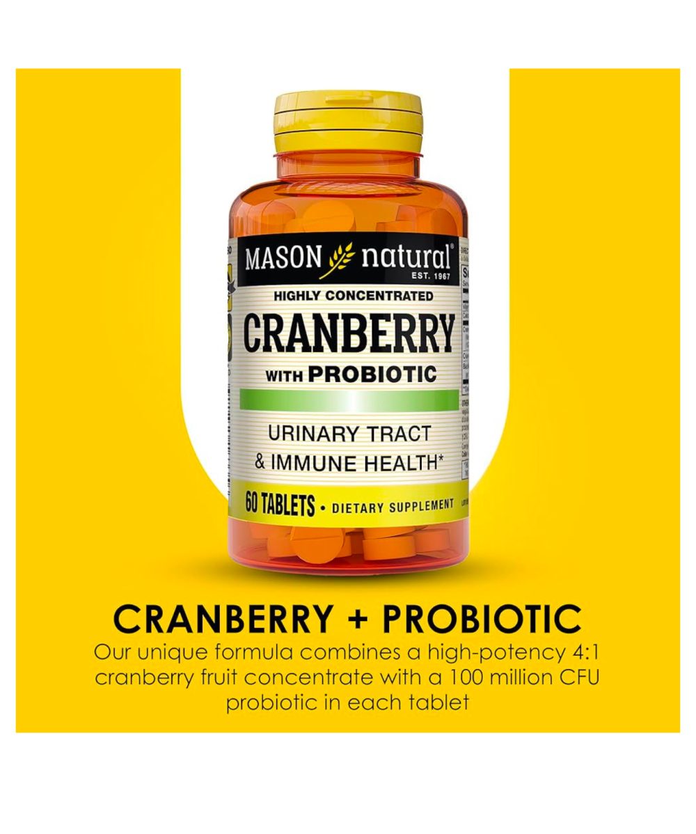 MASON NATURAL CRANBERRY WITH PROBIOTIC 60 TABLETS MASON NATURAL CRANBERRY WITH PROBIOTIC 60 TABLETS