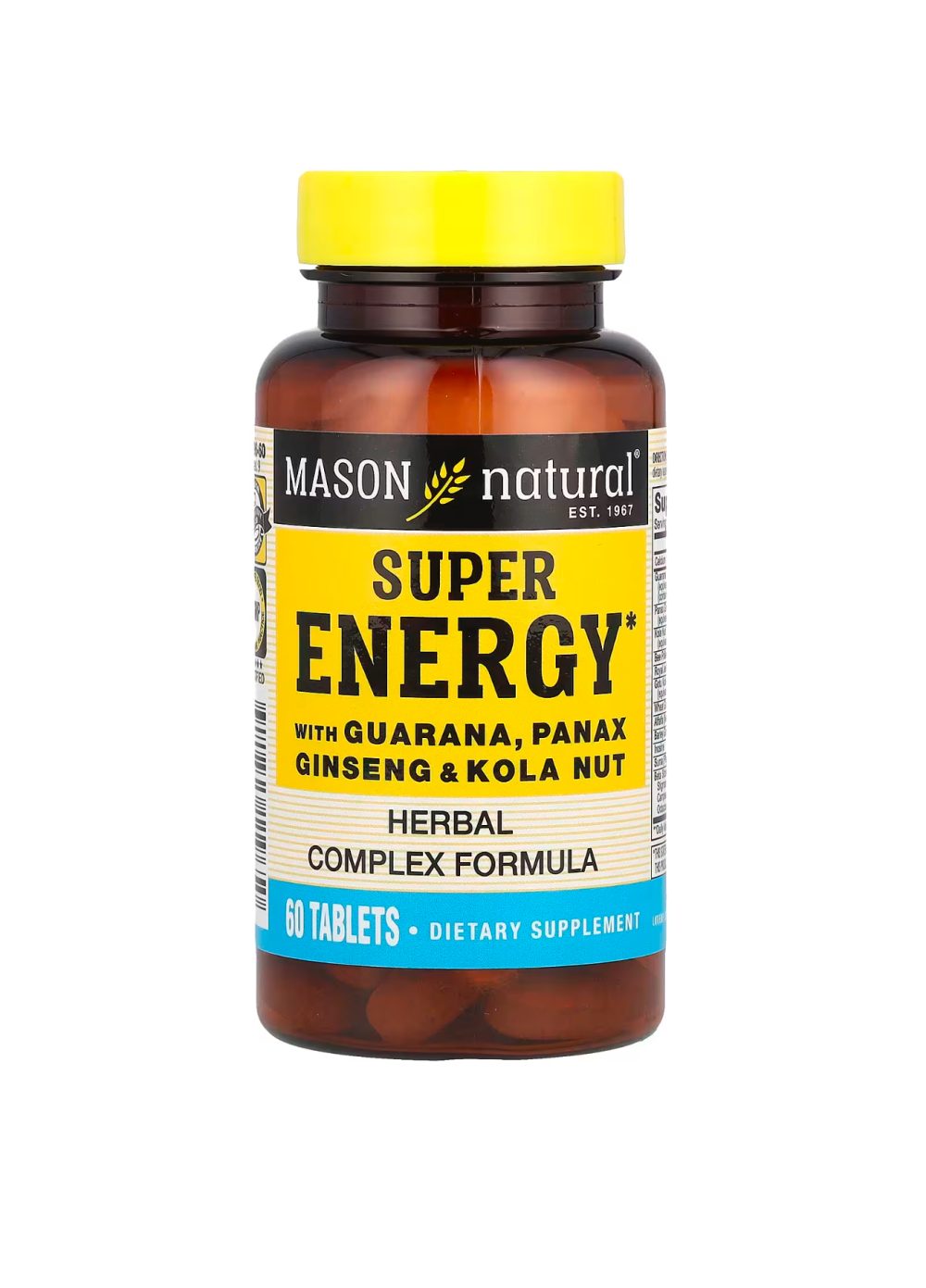 mason natural Super Energy with Guarana, Panax Ginseng & Kola Nut 60 tablets mason natural Super Energy with Guarana, Panax Ginseng & Kola Nut 60 tablets