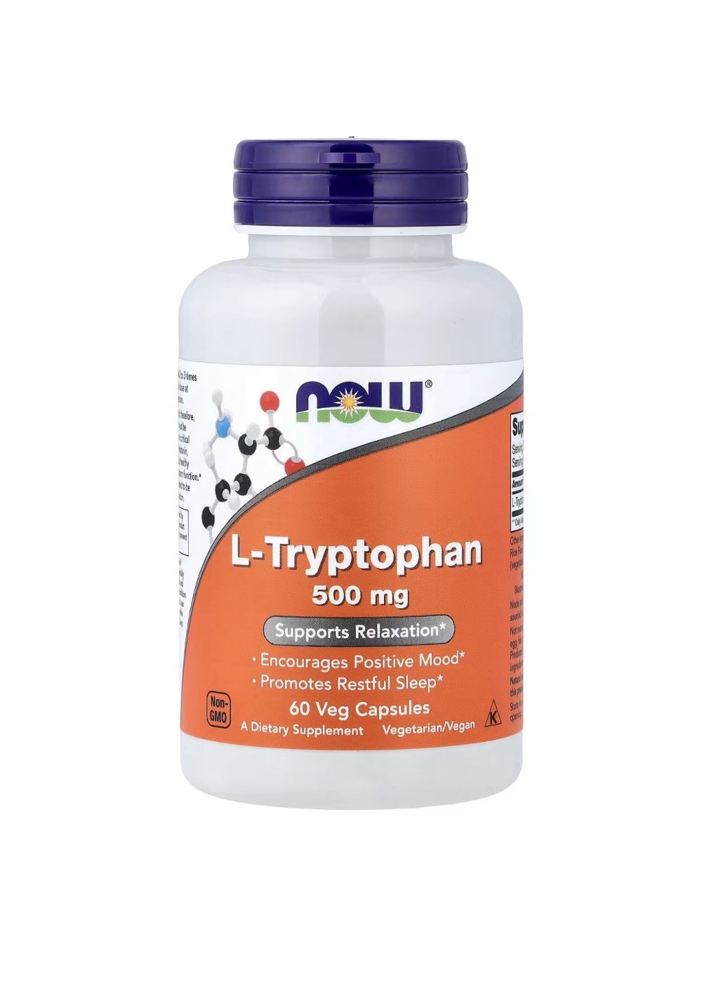 NOW FOODS L-Tryptophane  500 mg 60 veg capsules