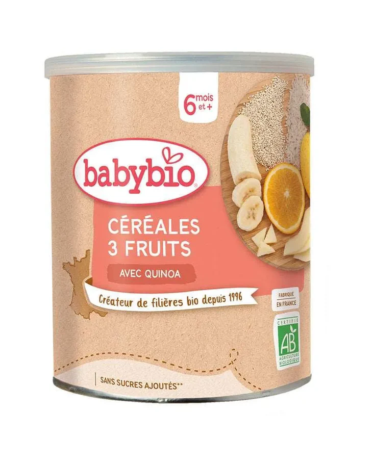 Babybio Céréales 3 Fruits avec Quinoa Bio 220g