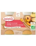 Babybio Petit Pot Pêche d'Occitanie Pomme de Nouvelle-Aquitaine 2x 130g