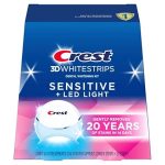 Crest 3DWhitestrips Sensitive + LED Light Teeth Whitening Kit 14 Treatments 28 STRIPS