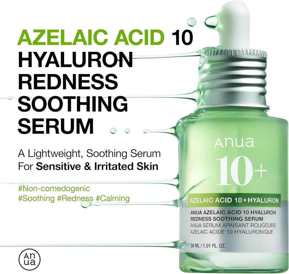 ANUA 10+AZELAIC ACID 10 HYALURON REDNESS SOOTHING SERUM 30 ML ANUA 10+AZELAIC ACID 10 HYALURON REDNESS SOOTHING SERUM 30 ML