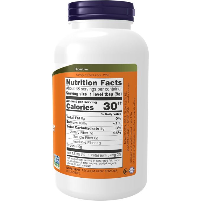 NOW Foods  Poudre de coques de psyllium 340 g