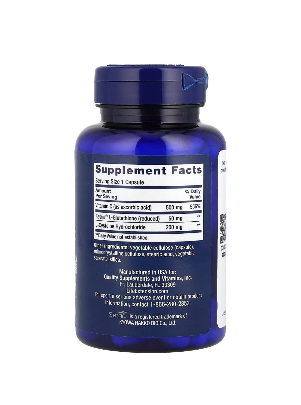 LIFE EXTENSION GLUTATHIONE CYSTEINE & C 100capsules