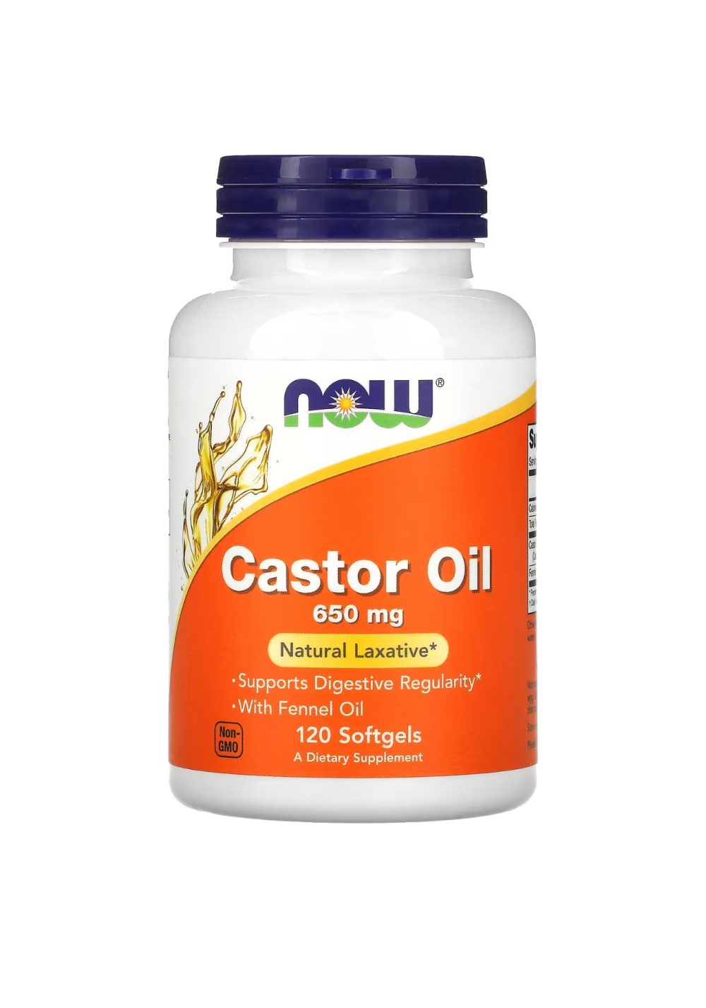 NOW FOODS huile de ricin 650mg 120 capsules