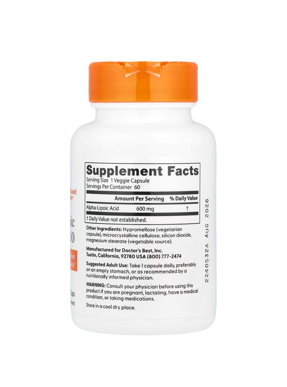 Doctor Best alpha lipioc acid 600mg 60capsules