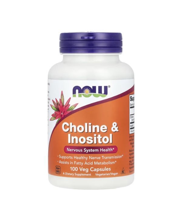 NOW Foods, Choline et inositol, 100 capsules végétales