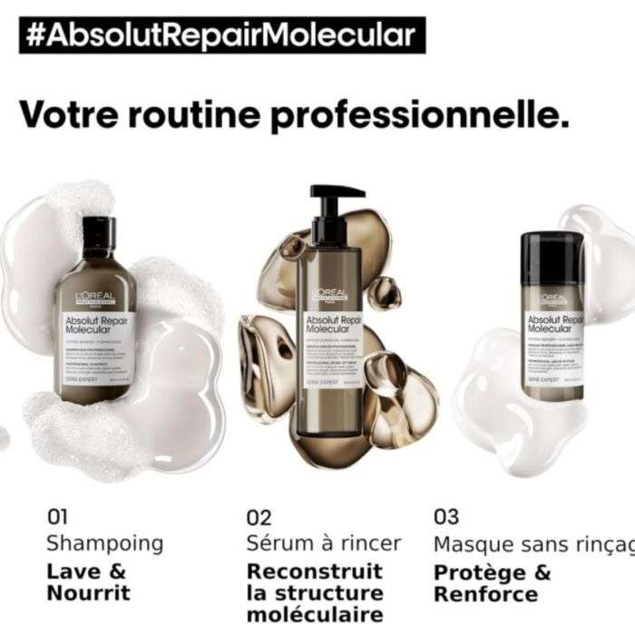 L'OREAL PROFESSIONNEL ABSOLUT REPAIR MOLECULAR MASQUE PROFESSIONNEL SANS RINCAGE 100 ML