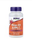 NOW Foods Mega D3 MK-7, 5000 IU 180 mcg 120 capsules