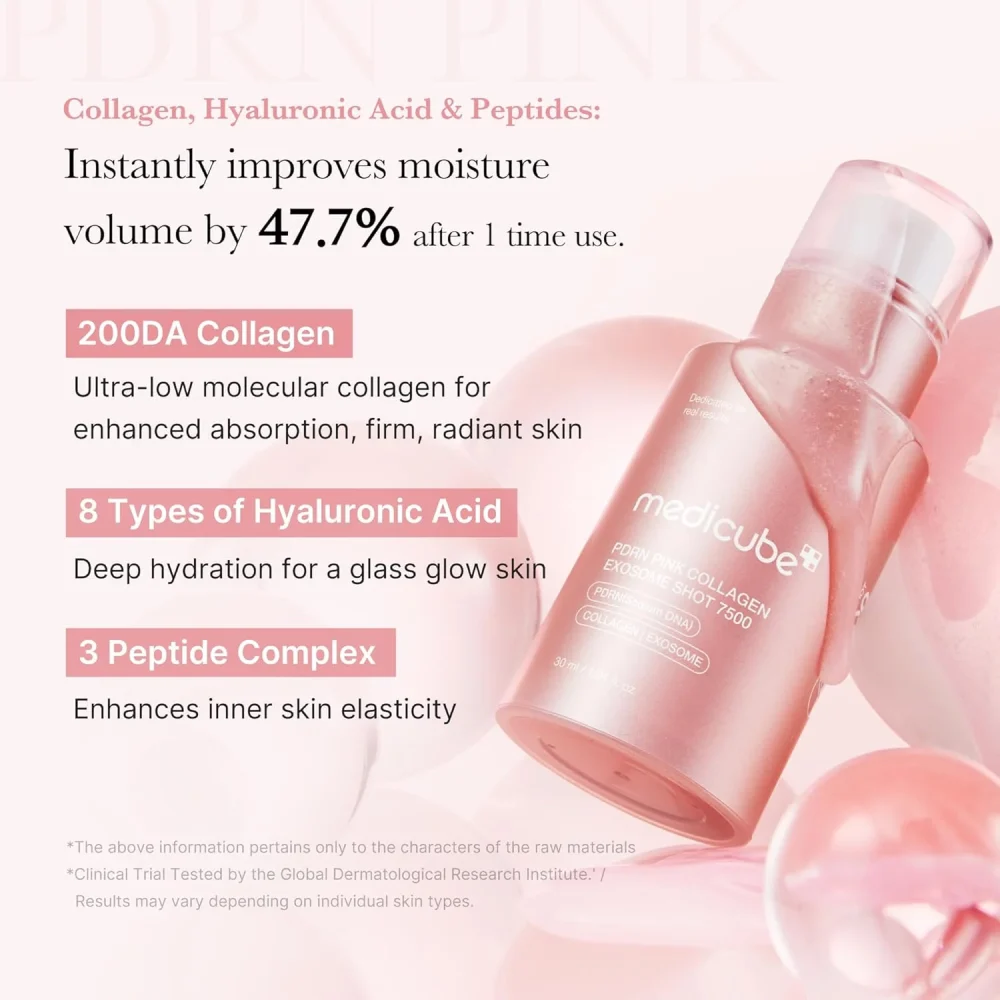 MEDICUBE PDRN Pink Collagen Exosome Shot 2000  Sérum visage éclat et élasticité 30ml