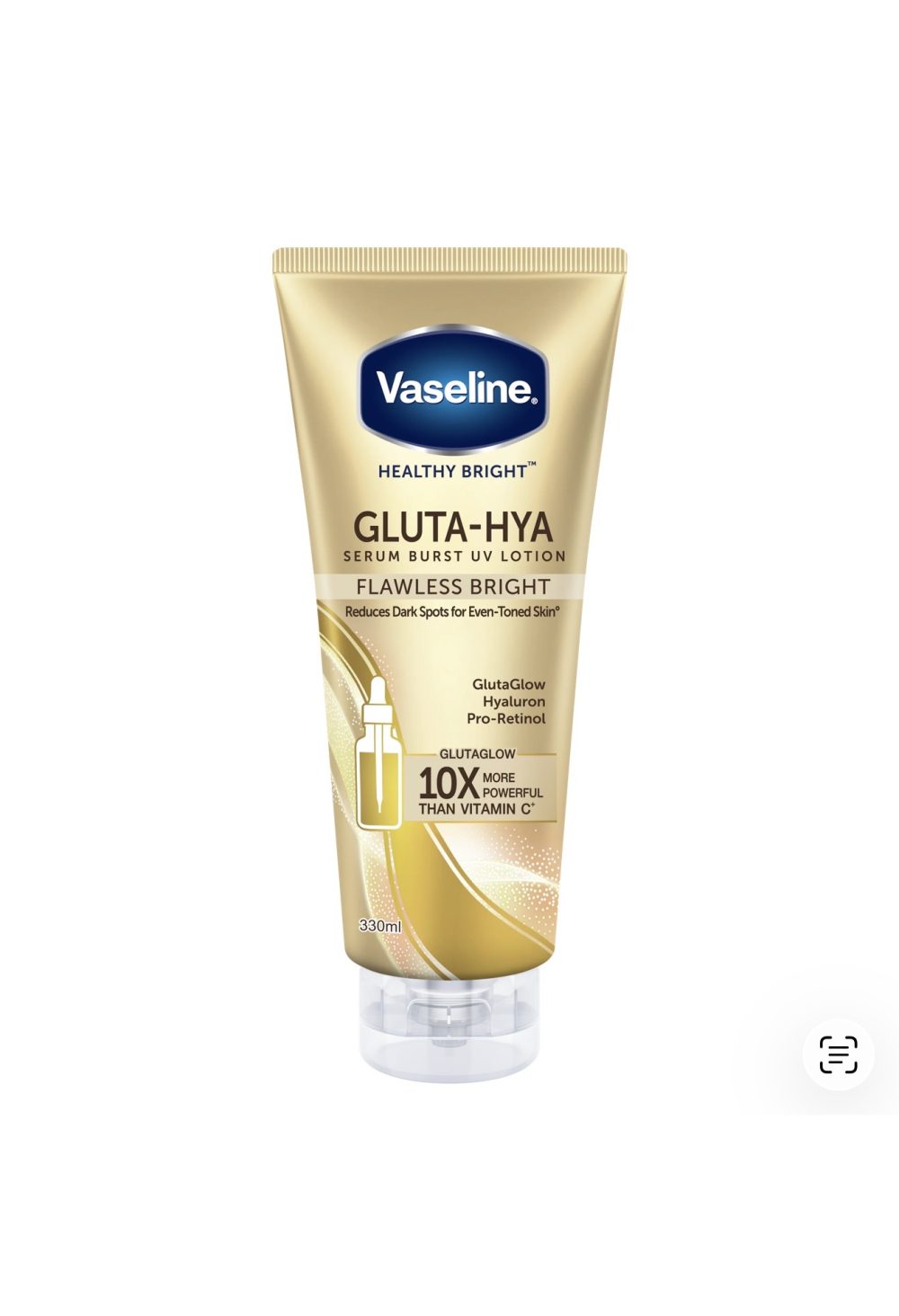 Vaseline  Gluta Hya Serum Burst Lotion Flawless Bright 330ml
