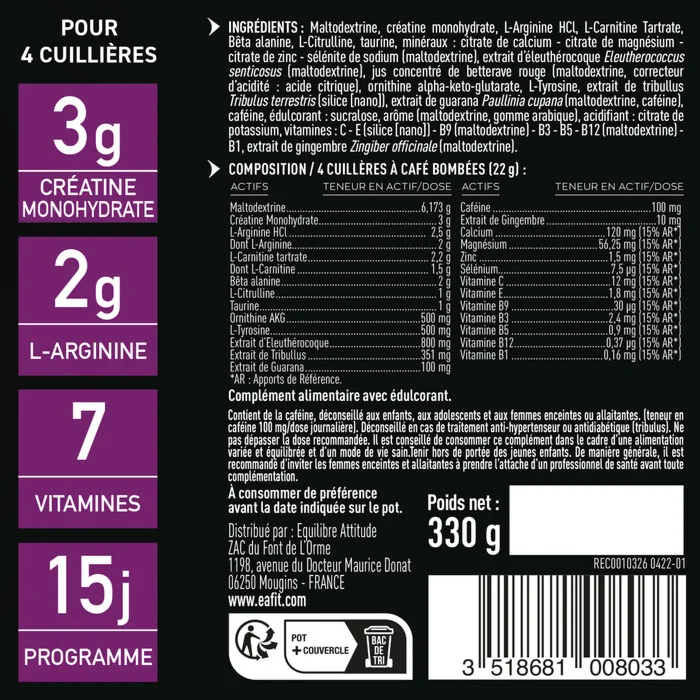 EAFIT Pure Pre-Workout 330 g EAFIT Pure Pre-Workout 330 g