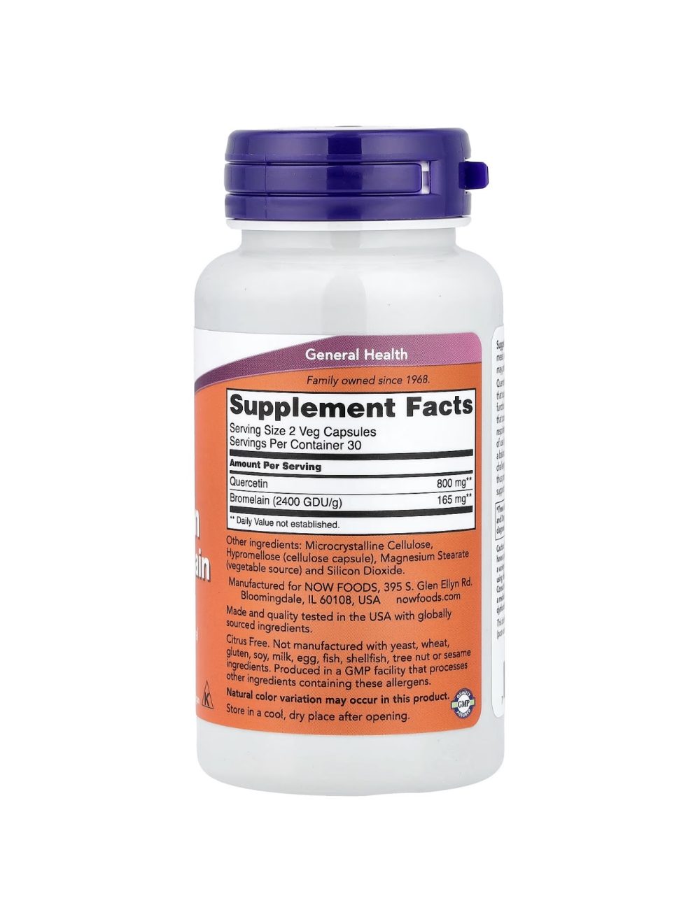 NOW FOODS Quercetin With Bromelain 60Veg Capsules
