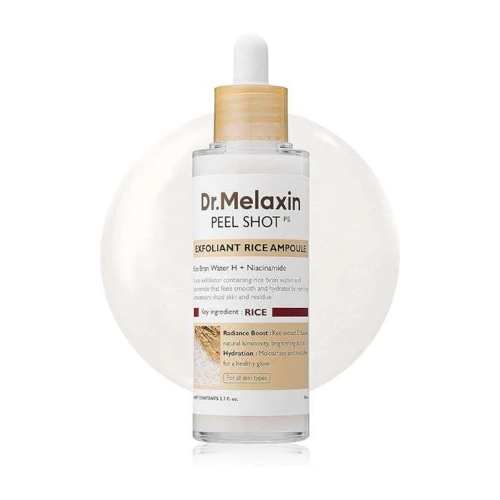 DR MELAXIN PEEL SHOT EXFOLIATING WHITE RICE AMPOULE 80 ML