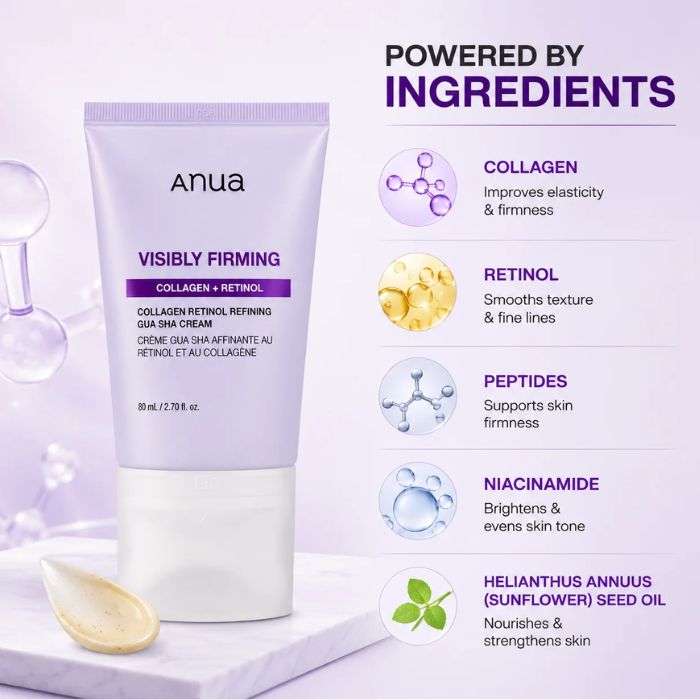 ANUA VISIBLY FIRMING COLLAGEN + RETINOL CREME GUA SHA AFFINANTE 80 ML